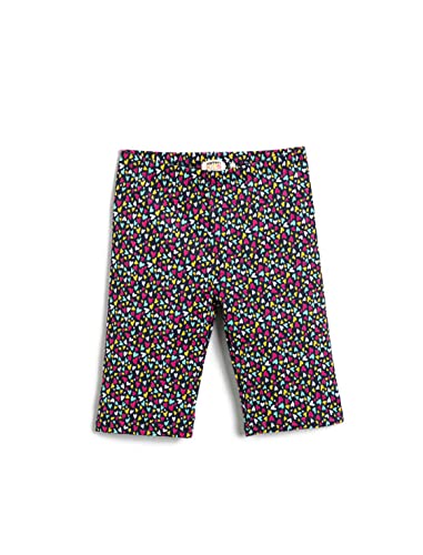 Koton Dziewczęce legginsy z nadrukiem serca, bawełniane legginsy Mid Thigh, Navy Design (7d0), 6-7 Lata
