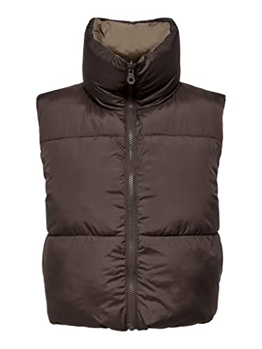 ONLY Damska kamizelka pikowana Onlricky Short Rev. Waistcoat OTW Noos, Hot Fudge/Szczegóły: lentil, XXL