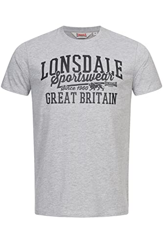 Lonsdale Dervaig T-shirt męski, Marl Grey/Black, XL