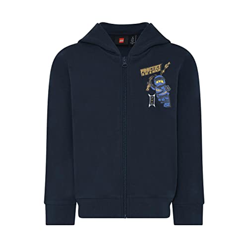 LEGO Chłopięca bluza z kapturem Ninjago Jungen z kapturem LWStorm 303 bluza z kapturem, 590 ciemnogranatowa, 122