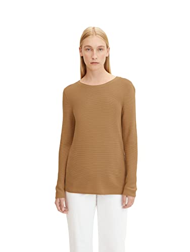 TOM TAILOR Damski Sweter z dzianiny z bawełny organicznej 1016350, 27841 - soft light camel, XL