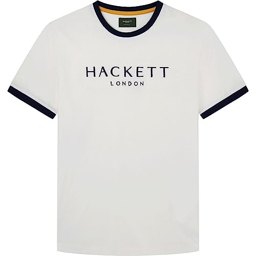 Hackett London Heritage klasyczna koszulka męska, Biały (antyczny biały), 3XL