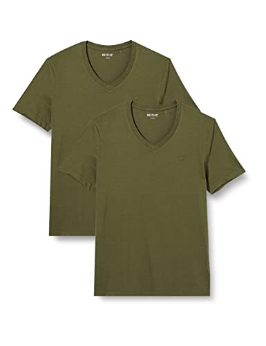 MUSTANG T-shirt męski (2 sztuki), IVY GREEN 6421, 6XL
