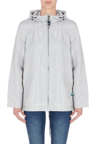 Armani Exchange Damska bluza z kapturem, oddychające oczka, kurtka przeciwdeszczowa ze sznurkiem, szary, S