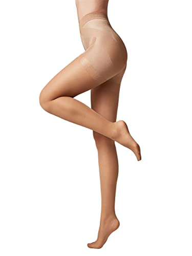 Conte elegant Modelujące damskie rajstopy z efektem push-up - cienkie rajstopy damskie - jednokolorowe X-PRESS 40, Brąz, S