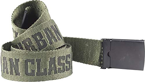 Urban Classics Jaquard Logo Belt Pasek Męski, Wielokolorowy (czarny/ciemnozielony/czarny 01427).