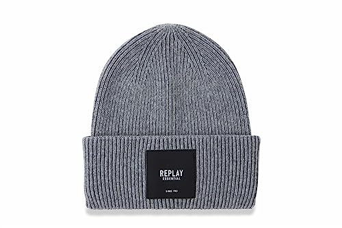 Replay Czapka unisex, 016 GREY MELANGE, jeden rozmiar