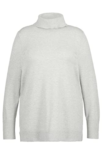 Ulla Popken Damski sweter z golfem z dzianiny, czarny, 42/44