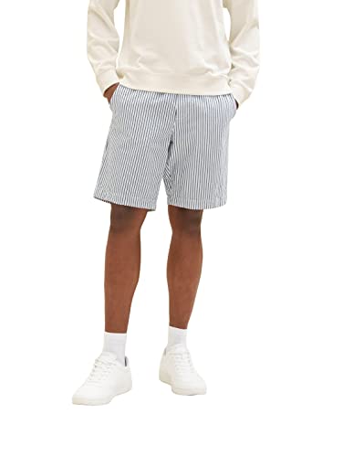 TOM TAILOR Męskie szorty dresowe o regularnym kroju, 31775 - Navy Seersucker Stripe, M