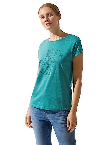 Street One Damska koszulka letnia z nadrukiem, Lagoon Green, 42