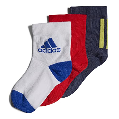 adidas Skarpety dziecięce, uniseks, 3 pary, Shanav/Vivred/White, HM2313, rozmiar KM