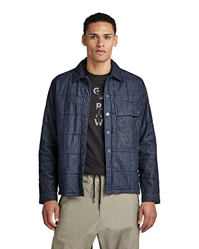 G-STAR RAW Postino pikowana kurtka męska, Niebieski (Rinsed C842-082), L