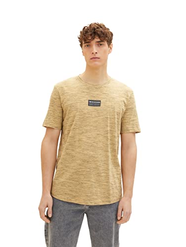 TOM TAILOR Denim Koszulka męska 1036967, 32068-Brown Black Space Dye, L, 32068 - Brown Black Space Dye, L