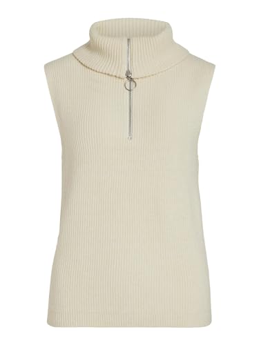 Vila Damski sweter Viril Half Zipper Knit Vest-Noos, beżowy, XS