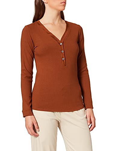 Scotch & Soda Damska koszula Classic Grandad z głębokim dekoltem w serek w kolorze Ecovero Blend Henley, Driftwood 3028, L