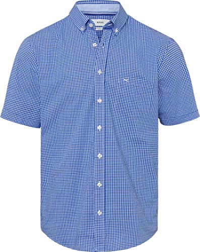 BRAX Męska koszula w stylu Dan C Pure Cotton w inteligentnej koszuli w kratkę Vichy, Cobalt, L, kobaltowy, L