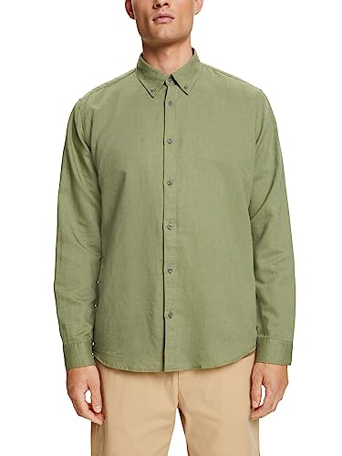 ESPRIT Męska koszula 993EE2F301, 345/LIGHT Khaki, L, 345/Light Khaki, L