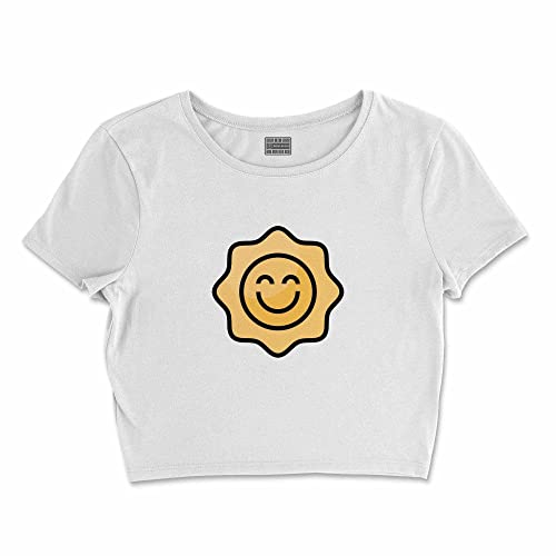 Bona Basics, Damski T-shirt basic, z nadrukiem cyfrowym, 100 bawełny, biały, swobodny, damski top, rozmiar: L, biały, L Krótki