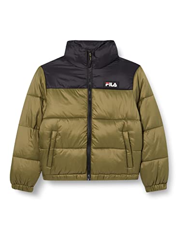 FILA Unisex dziecięca kurtka Stavanger Puff Jacket, Burnt Olive-Black, 134/140