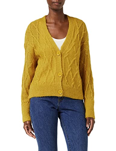 United Colors of Benetton Kardigan damski M/L 1168d601e sweter, żółta musztarda 89u, M