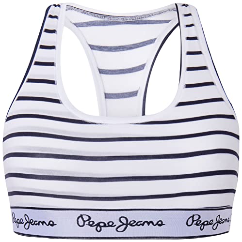 Pepe Jeans Damski biustonosz w paski Rb Brlt, granatowy, L, granatowy, L