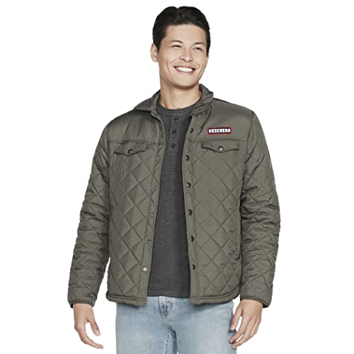 Skechers Męska kurtka pikowana Chill Out, Oliwka, M