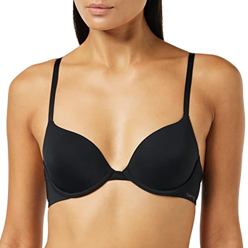 Calvin Klein Damski biustonosz Demi-Cups Lightly Lined z fiszbinami, czarny (Black), 80B (36B), czarny, 0B36