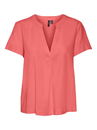 VERO MODA Vmmymilo Ss WVN Ga Top damski, ge peach, L