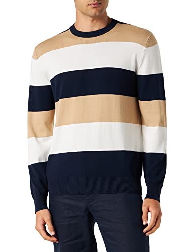 United Colors of Benetton Sweter męski, Wielokolorowy wzór w paski 921, S