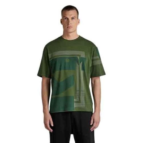 G-STAR RAW Damski T-shirt unisex Scarf Graphic Boxy Tops, Zielony (Dk Nuri Green D22291-c336-3476), XS