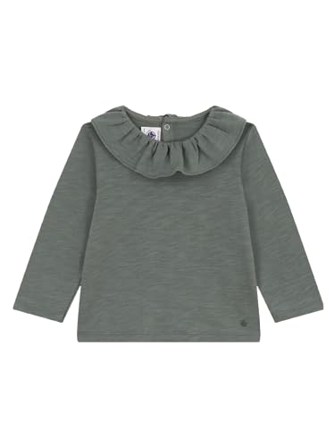 Petit Bateau Dziewczęca A08DB bluzka z długim rękawem, zielona Thuya, 3 miesiące, Zielony Thuya, 3 Miesiące