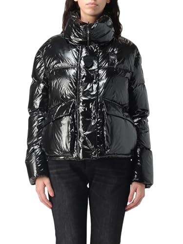 Blauer Kurtki Krótkie Wyściełane Pióro Kurtka Damska, 999 Czarny, M