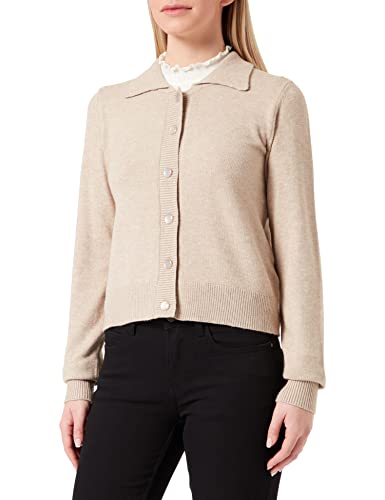 ONLY JdY Damska kurtka z dzianiny Jdymarco L/S Collar Cardigan Noos KNT, beżowy/szczegóły: melanż, S