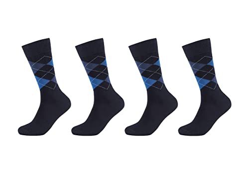 Camano Męskie skarpety Online Men ca-Soft Classic Argyle 4-pak skarpet, granatowe, 43/46, grantowy, 43 EU