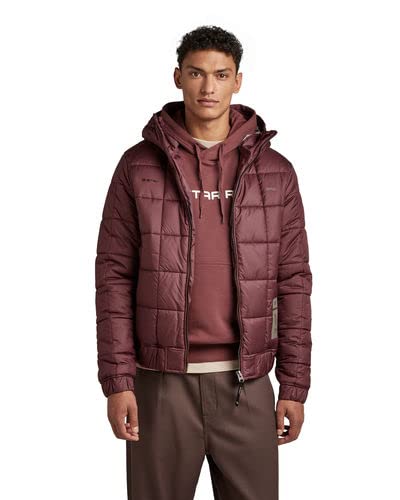 G-STAR RAW Męska kurtka z kapturem Meefic sqr Quilted Hooded Jacket, Purple (Vineyard Wine B958-D303), XXL