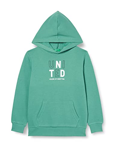 United Colors of Benetton Chłopięca bluza z kapturem z długim rękawem, Ciemnozielony 283, 130