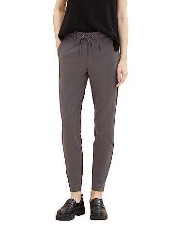 TOM TAILOR Damskie spodnie materiałowe z dżerseju Loose Fit, 32251 - Dark Mineral Grey, 36W / 32L