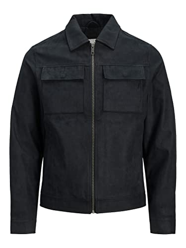 Bestseller A/S Męska kurtka JJJEROCKY Payton PU NOOS kurtka skórzana, Jet Black, S, Jet Black