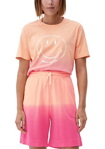 s.Oliver Damska koszulka z nadrukiem Smiley, Różowy 44v0, 44