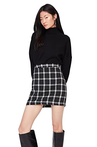 Trendyol Damska damska podstawowa krótka ołówkowa spódnica tkana, czarna, 40, Czarny, 66