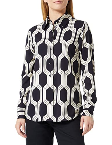 Seidensticker Bluzka damska - modna bluzka - krój regularny - taliowana - koszula bluzka kołnierz - łatwa do prasowania - długi rękaw, czarny, 34