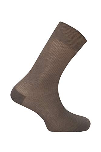 Biały Dzianina Nici Szkocja Rynkowane Krótkie Skarpety Męskie, Brązowy (Brązowy 403), 45-46 EU
