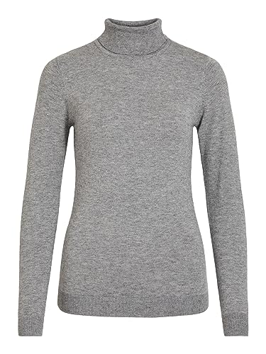 Object Damski sweter z dzianiny, stójka, Medium Grey Melange, M