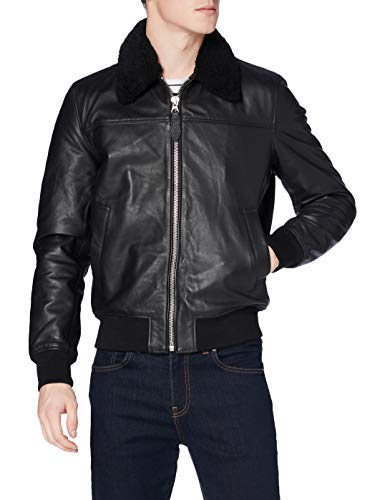 Schott NYC Męska kurtka skórzana Lcofficier, czarny, 3XL