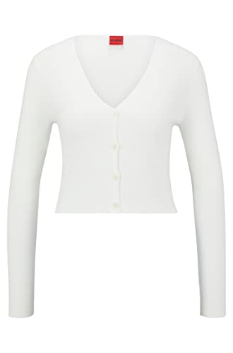HUGO Sanderin Knitted_Kardigan damski, Natural102, M