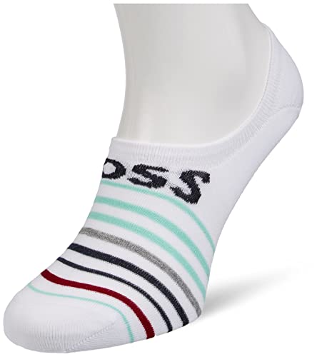 BOSS Męskie skarpety typu sneaker Low Cut Stripe Cc, White100, 43-46 EU