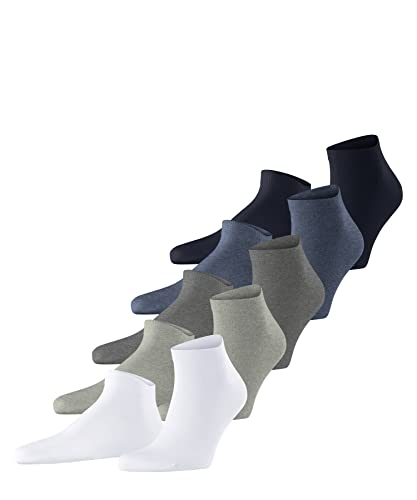 ESPRIT Mężczyźni Skarpety do trampek Solid-Mix 5-Pack M SN Organiczna Bawełna krótkie jednokolorowe 5 Pak, Wielokolorowy (Sortiment 0020), 40-46