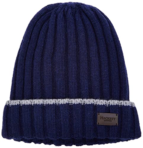 Hackett London Męska czapka beanie ECO Cash Beanie, granatowa, jeden rozmiar