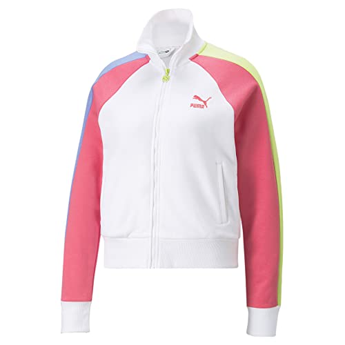 PUMA Damska kurtka T7 Block Track, White-Sunset różowa, XL