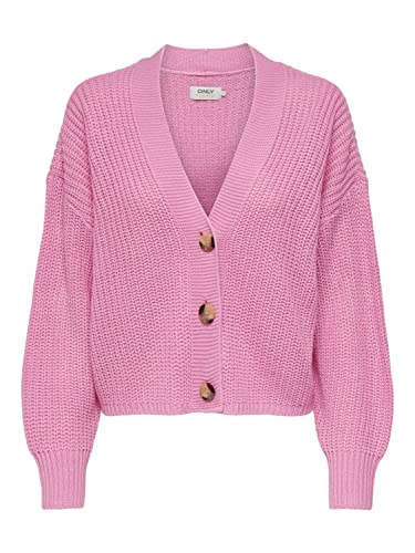 ONLY Damska kurtka z dzianiny Onlcarol Nice L/S Cardigan KNT Noos, Begonia Pink, L